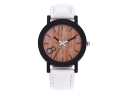 Reloj Analogico De Cuarzo Con Correa De Pu Para Mujer Y Hombre Blanco