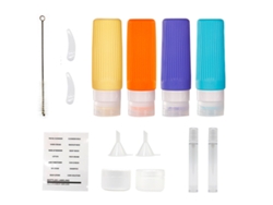 Set de botellas de viaje para artículos de aseo, envases de silicona a prueba de fugas para champú, acondicionador y loción.