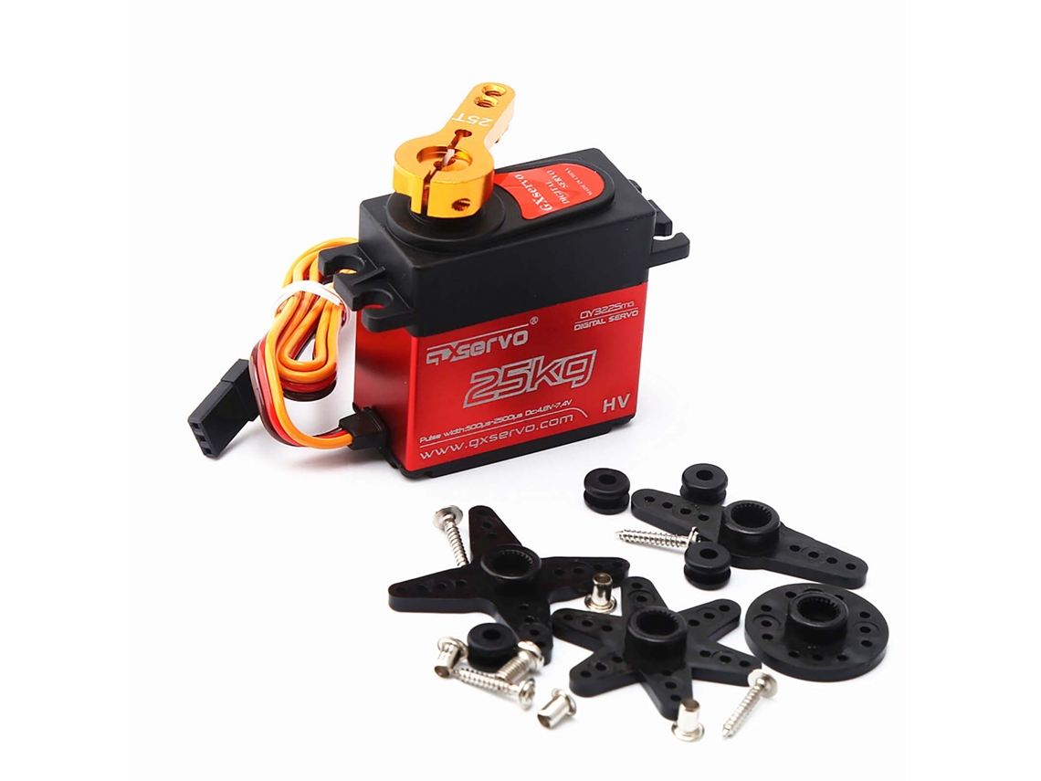 Servo Digital Qy3225 De 25 Kg De Alto Torque Con Engranajes Metálicos Impermeables Para Coches, Barcos, Helicópteros, Robots Y Aviones Rc.