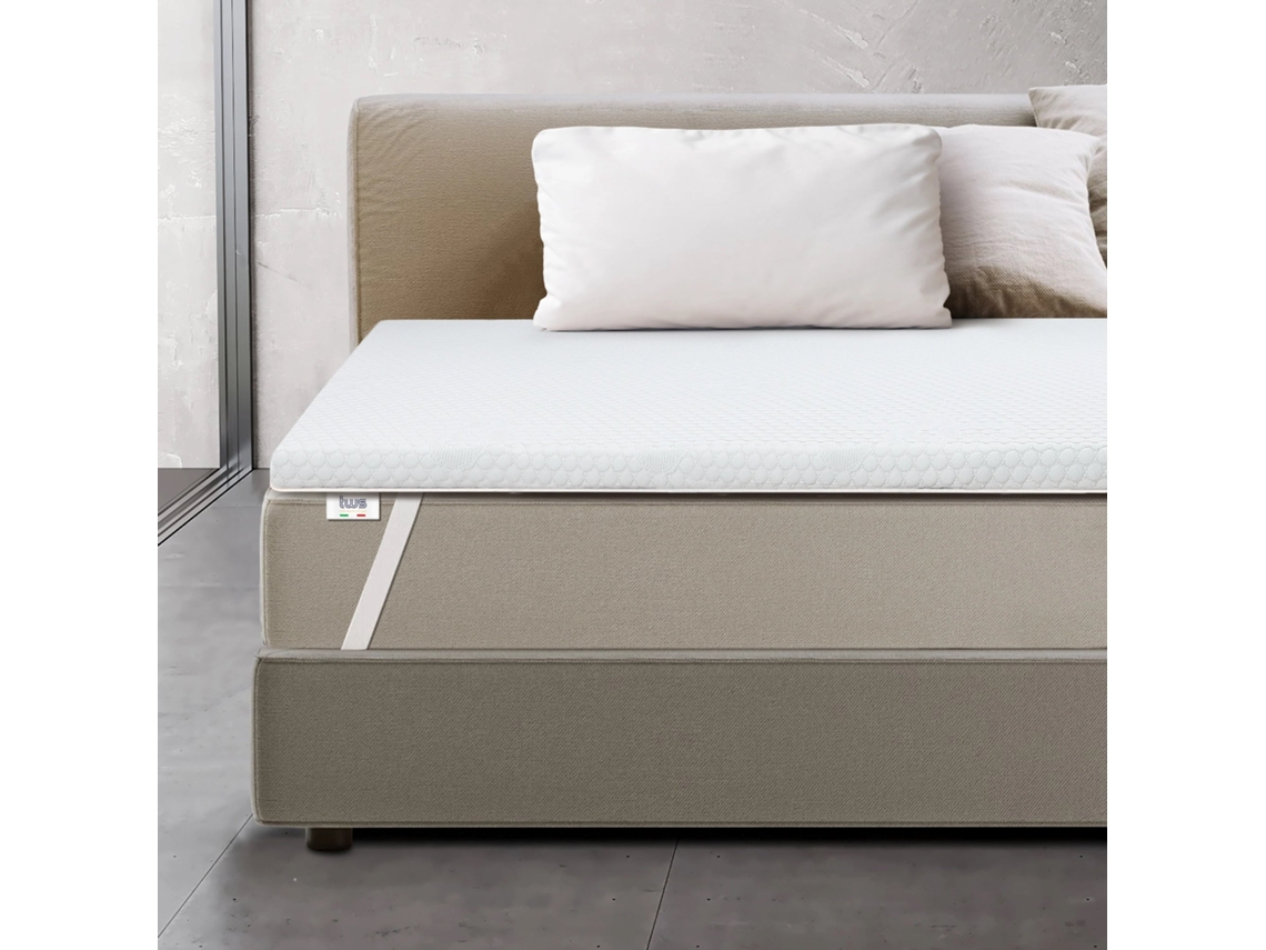 Colcha viscoelástica White Stone 90 x 180 cm | Protector de colchón 6 cm