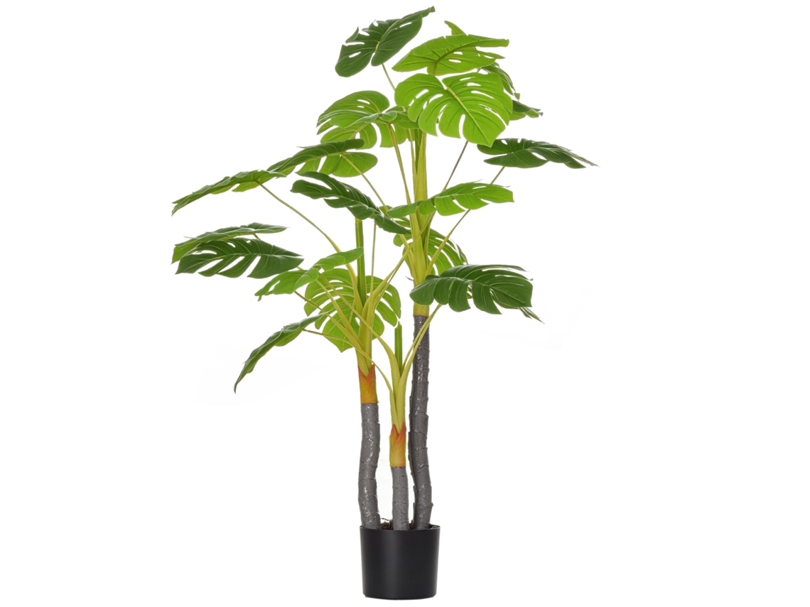 Árbol Tropical Decorativo Altura 120 Cm Con 20 Hojas Para Hogar Salón Dormitorio Verde