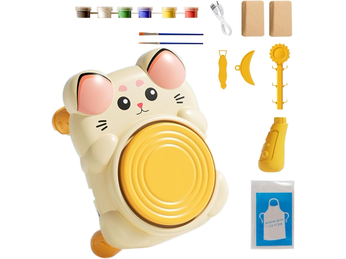 Torno De Alfarería En Miniatura - Set Para El Hogar, Herramienta Interactiva Para Manualidades En La Escuela, El Hogar Y Las Clases.