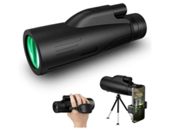 Telescópio Monocular 12x50 De Alta Ampliação Com Adaptador Para Smartphone E Tripé De Metal Prisma Bak4 Preto Saisiyiky
