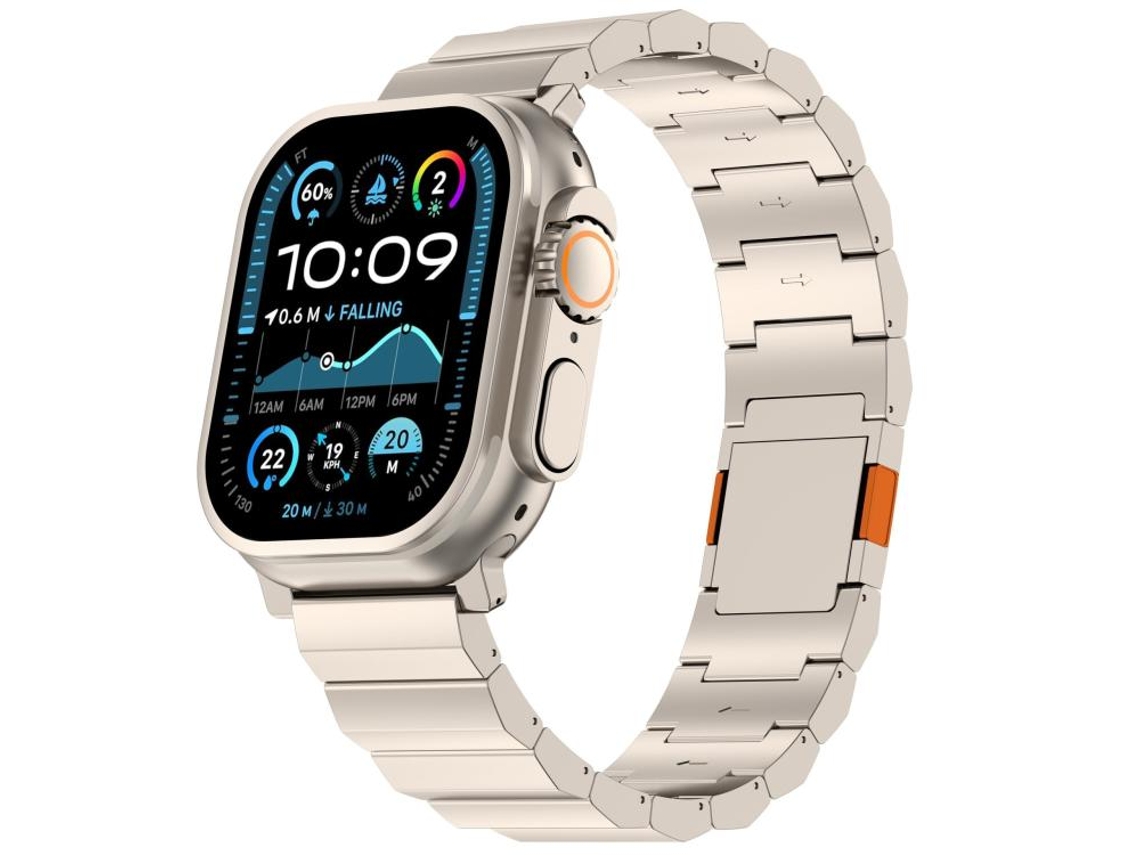 Correa XIAOMOYU de aleación de titanio para Apple Watch de 42/41/40/38 mm con cierre magnético - Naranja