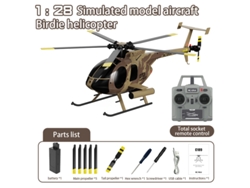 Helicóptero Rc 128 Md500 Brushless Doble Motor 6 Ejes Gyro, Camuflaje Aeuzwr