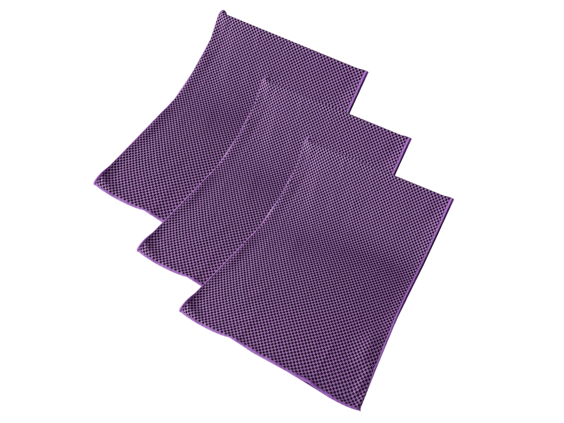 Conjunto de Toalla NEVEANCE Refrescantes Ligera Gimnasio Ejercicio Sudor Secado Morado - 3pcs (30x100cm)