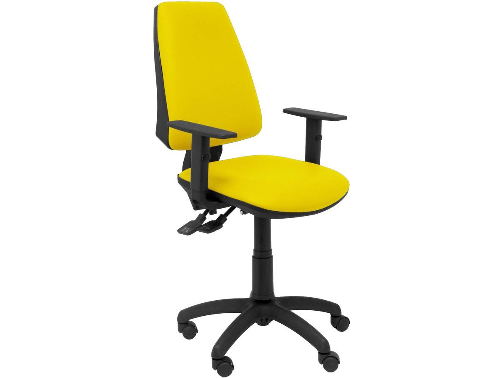 Silla de Escritorio Operativa PIQUERAS Y CRESPO Elche S Amarillo (Brazos regulables - Similipiel)