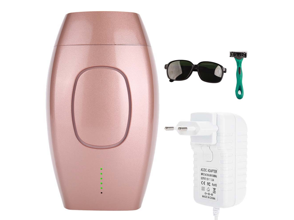 Depilador a laser IPL indolor para o corpo e áreas íntimas, modelo rosa, lançado em 2026.