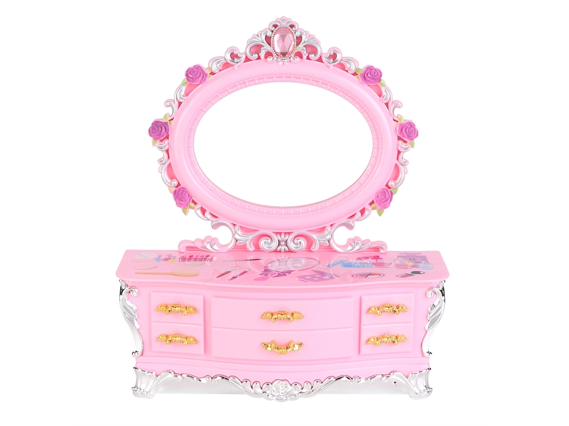 Caja de música de plástico rosa para guardar joyas. Regalo maravilloso.