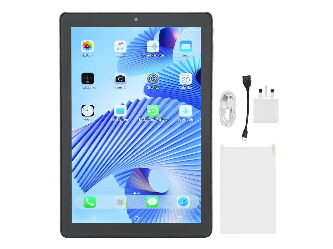Tableta de 10.1 pulgadas, 4 GB de RAM, 64 GB de ROM, Octa Core, WiFi 5G, Gris, Cámara dual, Dorado claro