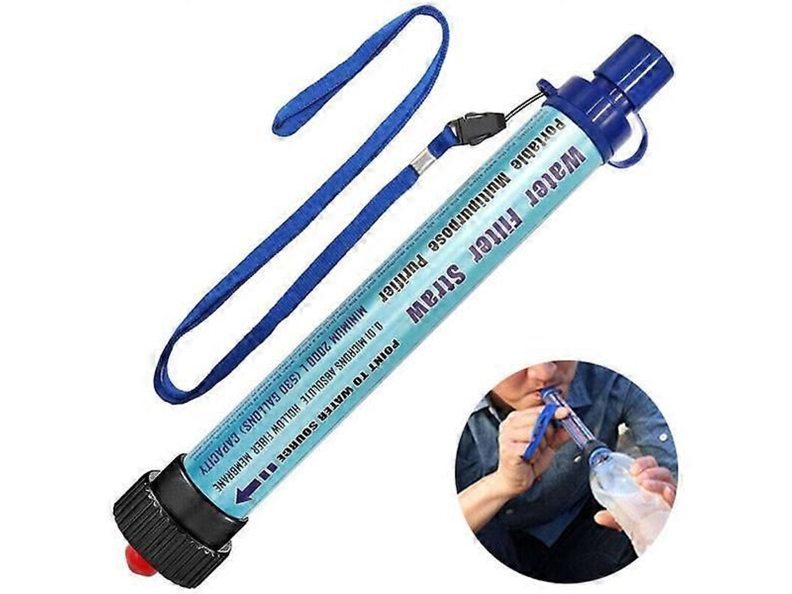 Filtro de agua personal, 200x33cm, azul, verde, oscuro, camping, senderismo ELECTVAULT1