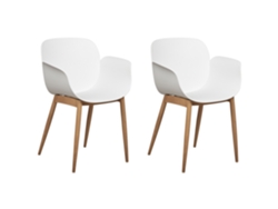 Sillas funcionales con asiento de plástico BELIANI Abilene de Material sintético Blanco 53x50x81