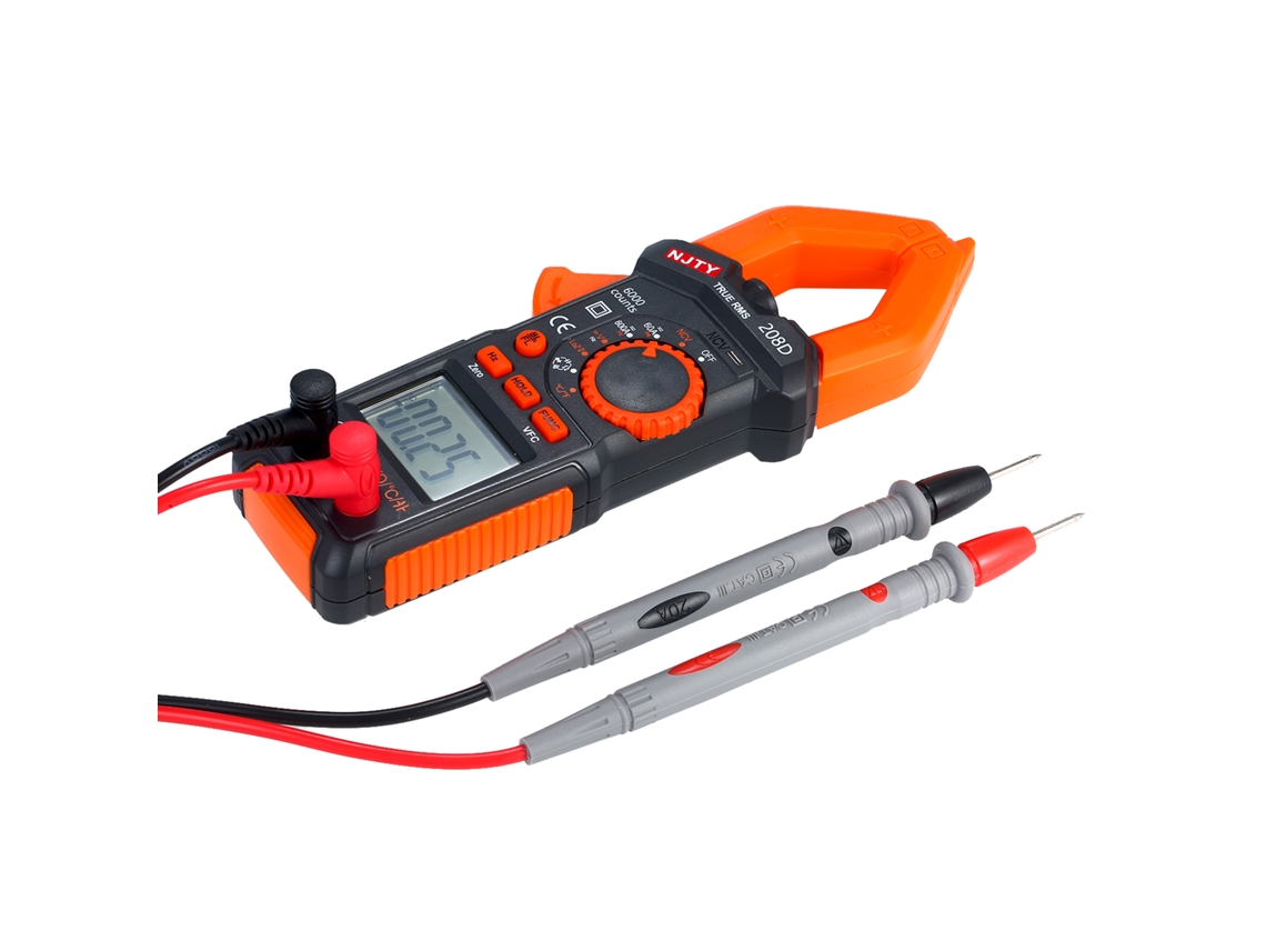 Pinza Amperimétrica Digital Njty 600a Para Ca/cc Con Medición De Temperatura, Capacitancia Y Voltaje Sin Contacto (ncv) - Multímetro True-rms