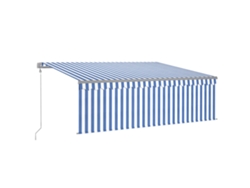 Toldo automático retráctil con persiana VIDAXL azul y blanco (4x3 m)