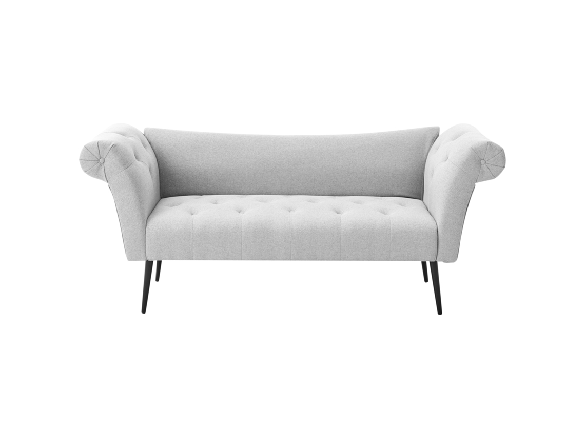 Chaise longue Beliani Nantilly de poliéster gris, 175 x 69 x 76 cm