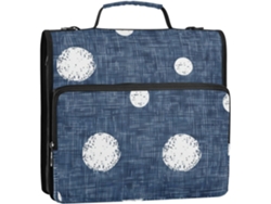 Besportble Bolsa De Almacenamiento Redonda Con Lunares Blancos Sobre Fondo Azul Vaquero Y Cremallera Con Asa