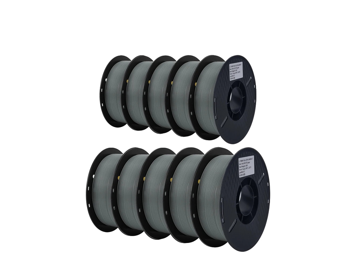 Filamento PLA para impresora 3D, diámetro de 1,75 mm, rollo de 1 kg, PLA gris OEM de 10 kg