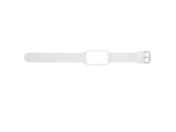 Pulsera De Silicona Ajustable, Ligera E Impermeable De 20 Mm Con Estuche Para Oppo Free Watch, Color Blanco + Tapa Blanca.