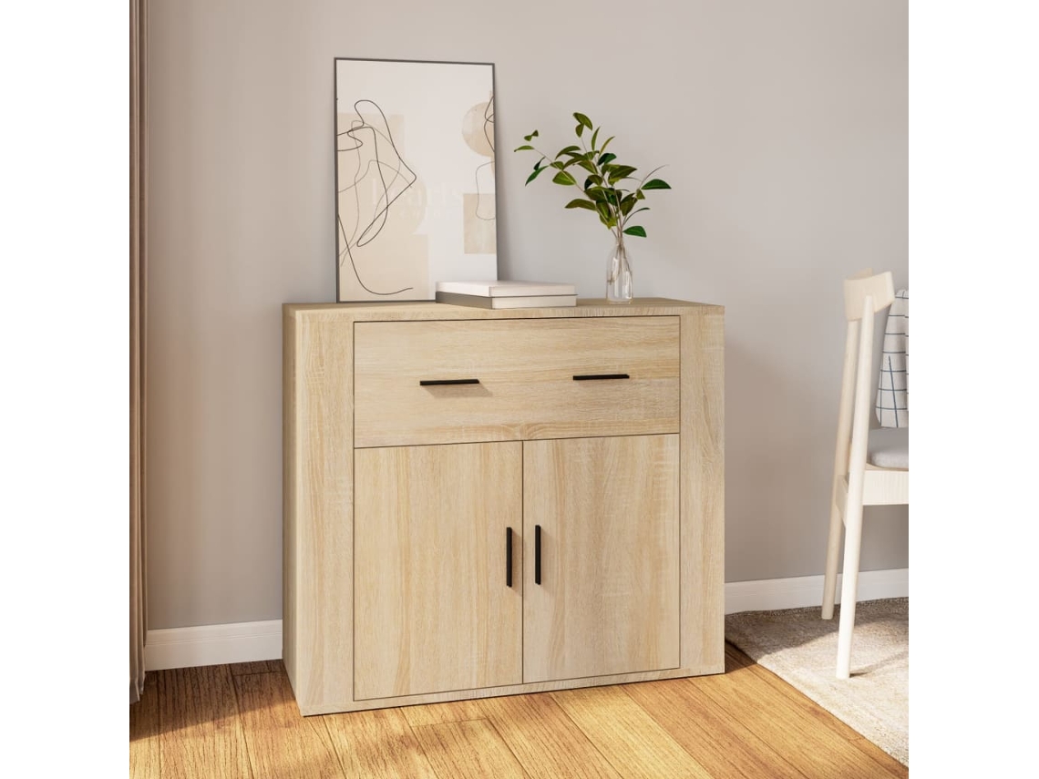 Aparador Madera Contrachapada Color Roble Sonoma 80x33x70 Cm