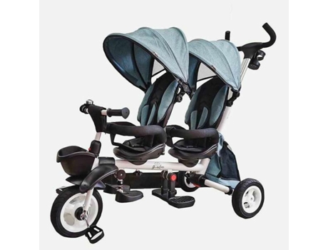 Triciclo BIGBUY FUN New Giro Twin 125 x 51 x 110 cm Turquesa Edad Mínima Recomendada: 3 años)