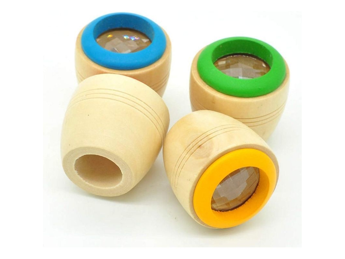 4 Unidades De Caleidoscopio Mágico Con Efecto Ojo De Abeja, Juguete De Madera Para Niños (color Aleatorio)