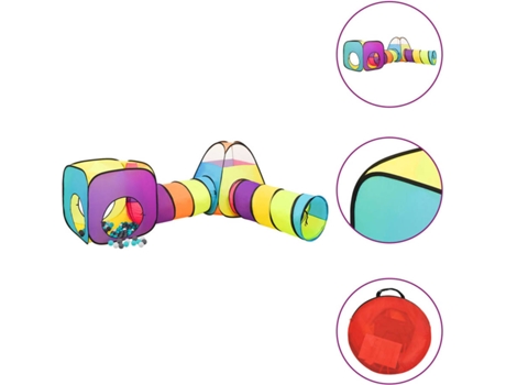 vidaXL Tienda de juego de niños con 250 bolas multicolor 190x264x90 cm