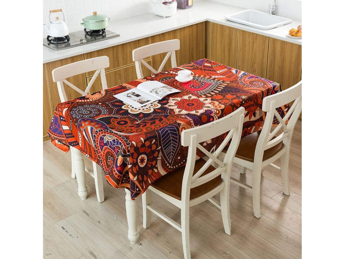 Toalha De Mesa De Linho Grossa, Impermeável, Estampada E Decorativa Em Estilo Boêmio.