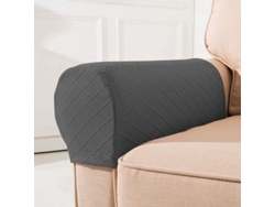 2026-fundas Para Reposabrazos De 2 Piezas Estiramiento Patrón Diamante Para Sillones Y Sofás Gris