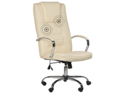 Sillón de masaje BELIANI Grandeur de Piel sintética Beige 53x73x135