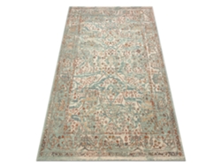 Alfombra De Lana Soho 477.04.la400 Osta - Ornamento, Estructura, Natural Verde / Beige