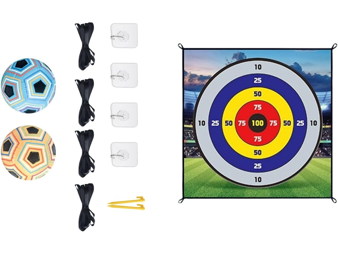 Tapete de fútbol para interior/exterior con 2 balones para practicar patadas y lanzamientos. Chrui