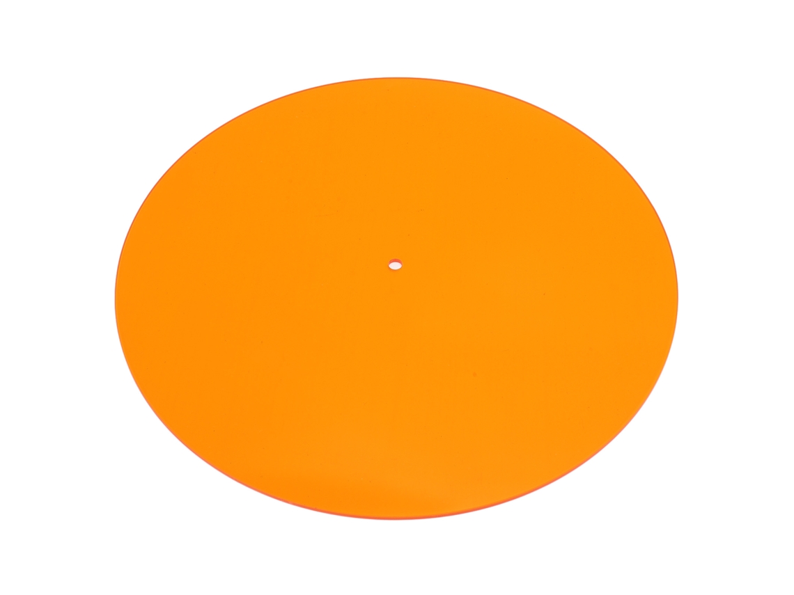 Almohadilla Acrílica Transparente Para Tocadiscos De 12 Pulgadas, Reduce El Ruido Estático, Color Naranja.