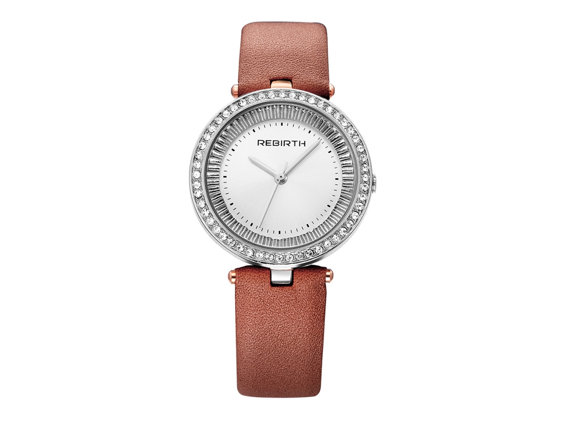Reloj Analógico Casual Para Mujer Con Pedrería, Correa De Poliuretano Y Movimiento De Cuarzo.