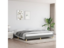 Cama Sin Colchón Tela Gris Oscuro 200x200 Cm