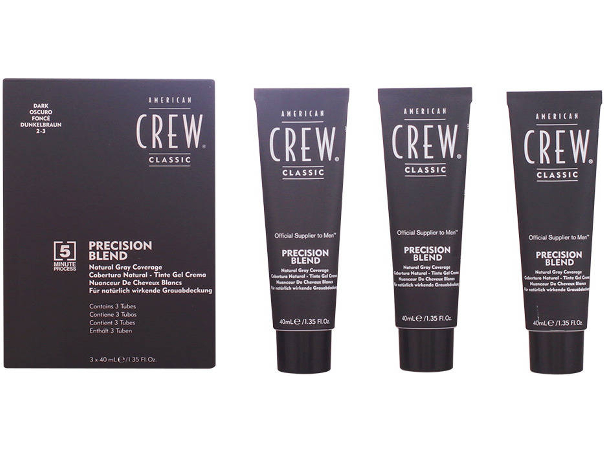 Tinte de Cabello AMERICAN CREW Precision Blend N2-3 Dark Tinte (40 ml x 3)