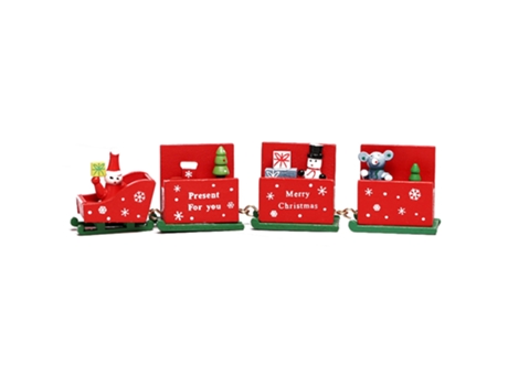 Tren de Navidad Decoración de Navidad de madera pintada Juguetes de regalo para niños, Adorno de mesa de Navidad (estilo 3)