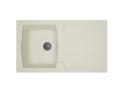 STRADOUR Cozinha de pia embutida 1 tigela + 1 escorredor Arena - Resina - 86 x 50 cm - Branco