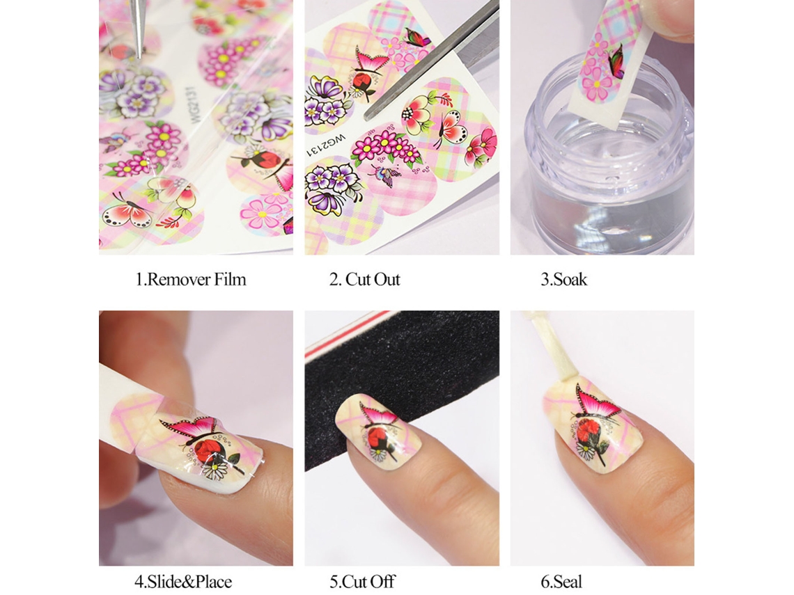 KKML - Pegatinas de uñas transformables con agua Girasol Margarita, calcomanías para manicura y decoración de uñas, para salón y hogar.