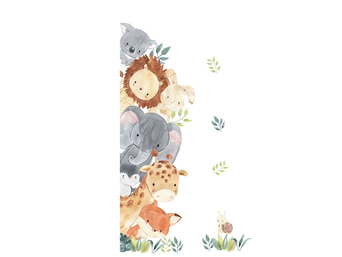 Pegatinas de Animales de la Selva, Acuarela, Decoración para Habitación Infantil RNEMITERY