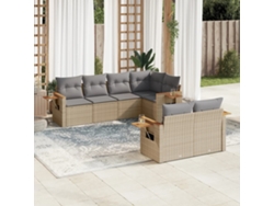 Conjunto de sofás de jardín de 7 piezas DKD Home Decor con cojines de mimbre gris