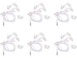 Auriculares Intrauditivos Impermeables (6 Unidades) Para Mp3 Y Mp4, Color Blanco.