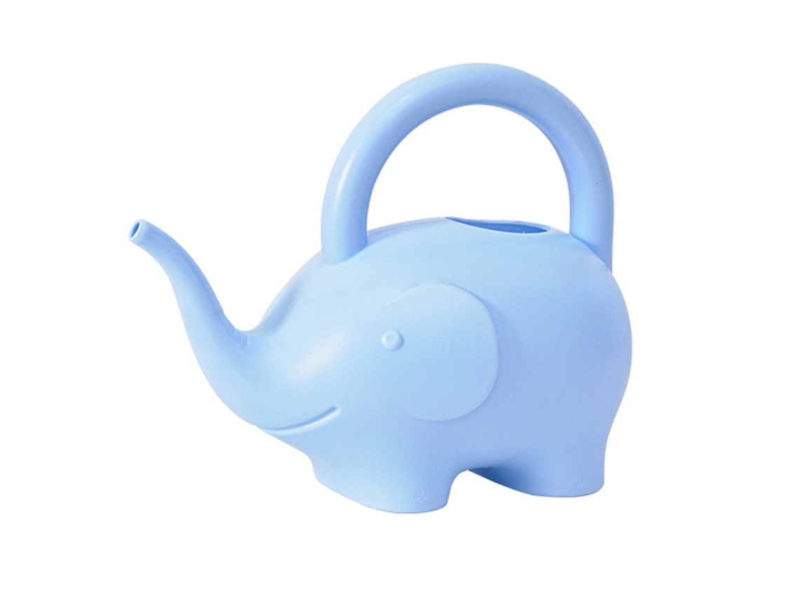 Regadera de plástico con forma de elefante de dibujos animados, 1 l, gran capacidad, portátil, bonita, para niños, para jardinería.