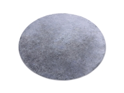 Alfombra de Lavado Moderna Lapin Círculo, Shaggy Antideslizante Negro / Marfil (circulo 160 cm)