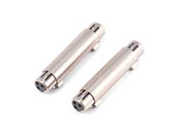 2pcs Adaptador Xlr Fêmea Para Fêmea 3 Pinos Conector Áudio Microfone Liga De Zinco Prata