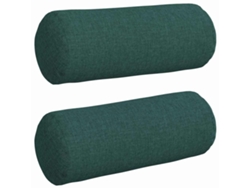 Cojines de apoyo, 2 unidades, verde oscuro, Ø 15 x 40 cm, tela HARLANV1