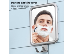 Espejo De Maquillaje Para Baño Con Ventosas, Antivaho Y Práctico Gancho.