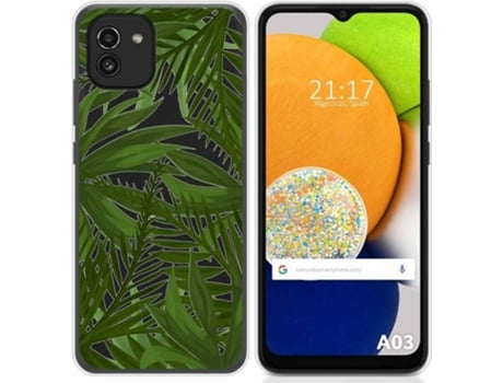 Carcasa para Samsung Galaxy A03 TUMUNDOSMARTPHONE Dibujos Transparente Jungla Multicolor