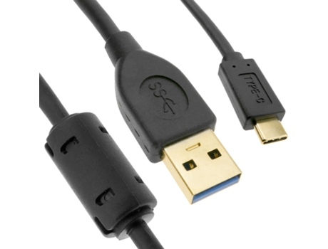 Cable Usb BEMATIK -C 3.1 Macho para Usb BEMATIK -A 3.1 Macho de 5 M con Ferrites y Conectores Dorados