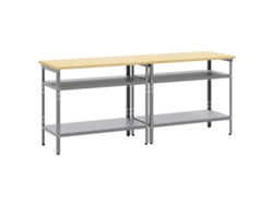 Banco de trabajo 2 piezas gris 200x55x85 cm MAISON EXCLUSIVE