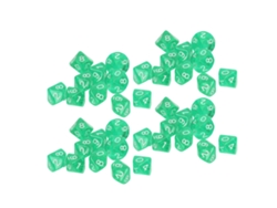 Juego De 40 Dados Numéricos De Diez Caras, Dados De Plástico Translúcido Para Juegos De Mesa, Entretenimiento Educativo, Color Verde.